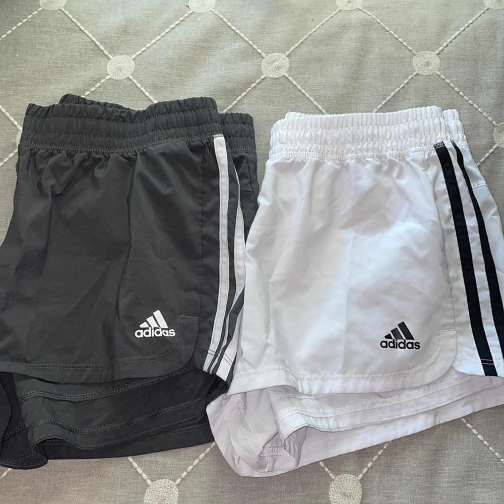 White and Grey Adidas shorts size Medium